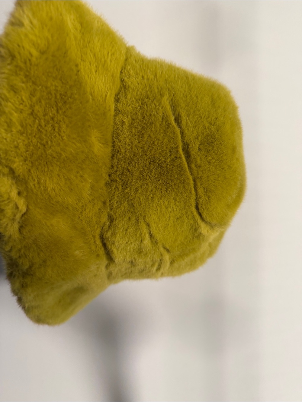 Plush Faux Fur Hat in Chartreuse Yellow